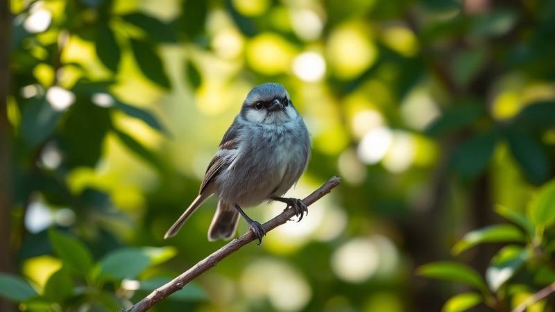 Une jeune Mésange charbonnière au plumage plus terne et aux joues jaunâtres.