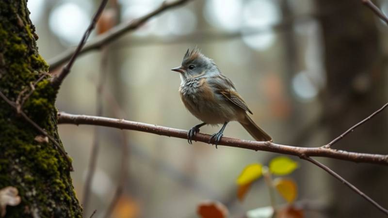 Une jeune Mésange huppée avec une crête moins développée.