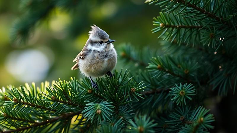 Mésange Huppée avec sa crête érectile caractéristique.