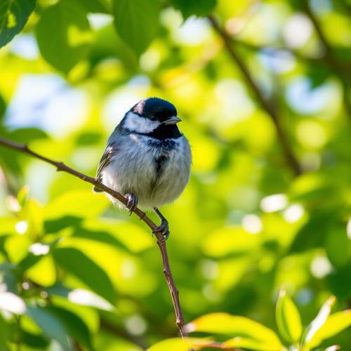 Mésange Nonnette avec sa crête noire caractéristique.