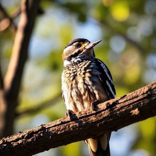 Pivert sur un tronc d'arbre.