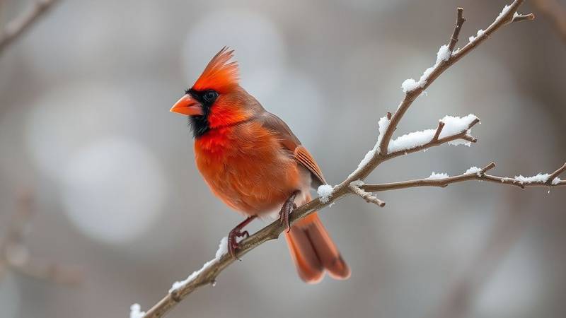 Un Cardinal Rouge vif.