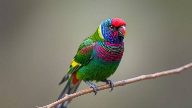 Une Perruche de Tasmanie multicolore.