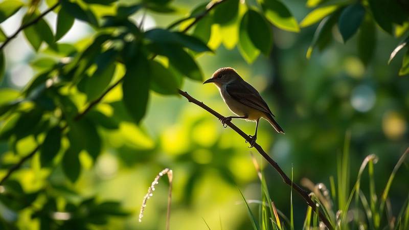 A female Blackcap showing its distinctive russet-brown cap, which distinguishes it from the male.
