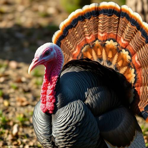 A male domestic turkey with its wattle.