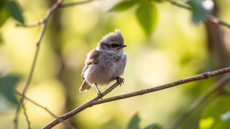 A Crested Tit with its distinctive spiky crest, perched among pine needles.
