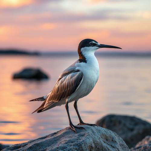 Portrait of a Common Tern showing its reddish-orange bill with a black tip.