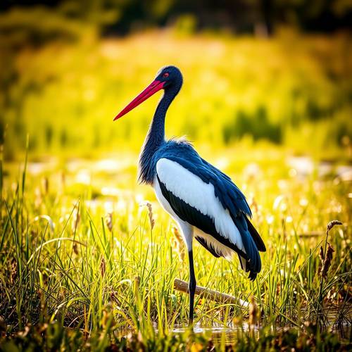 The massive, colorful bill of the Saddle-billed Stork.