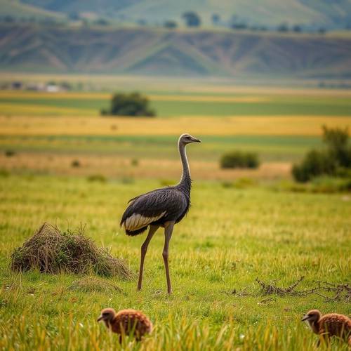 A rhea in the plains of South America.