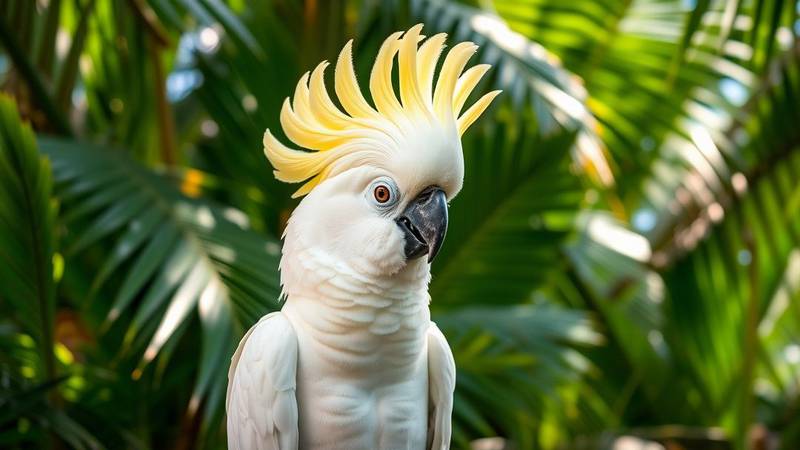 A Cockatoo with its crest.