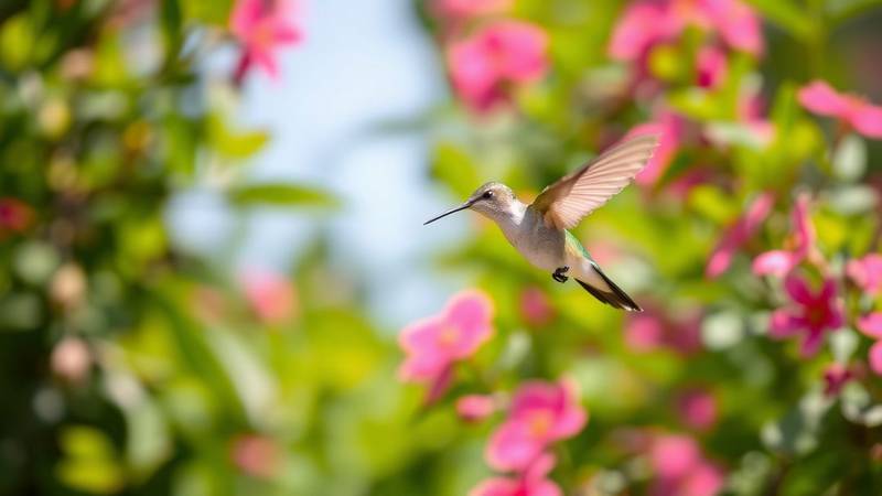 A Hummingbird in hovering flight.