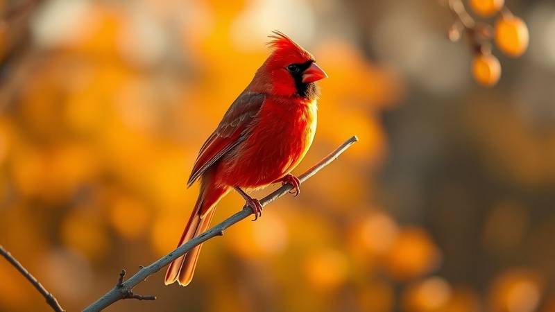 A vibrant Northern Cardinal.
