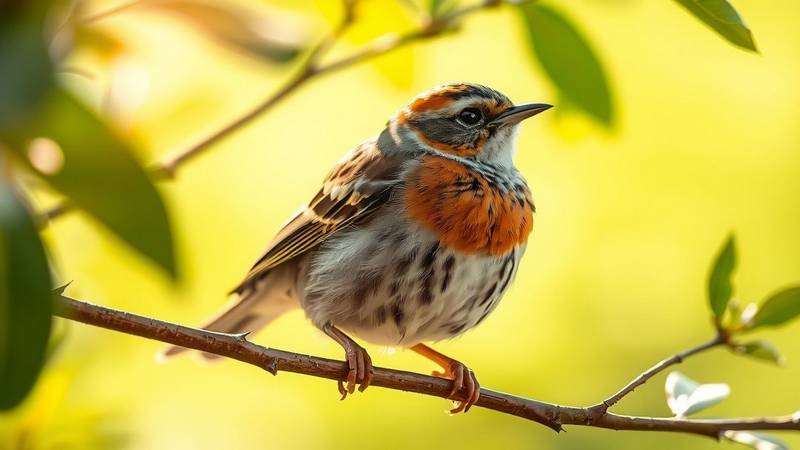 A close-up of a Tree Pipit showing its warm tones and clearly defined breast streaks.