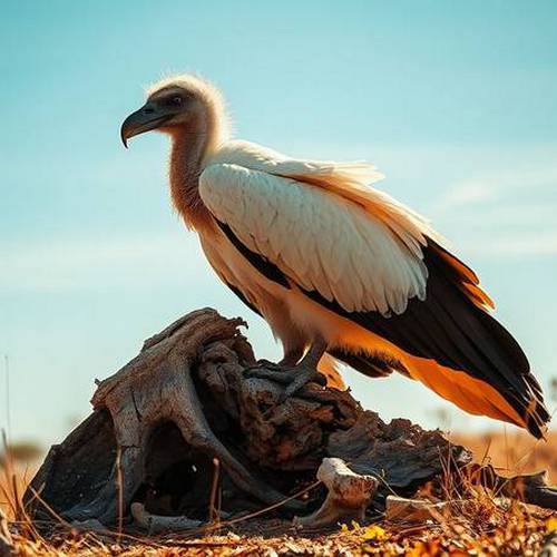 An African White-backed Vulture with its bare neck, typical of scavengers.